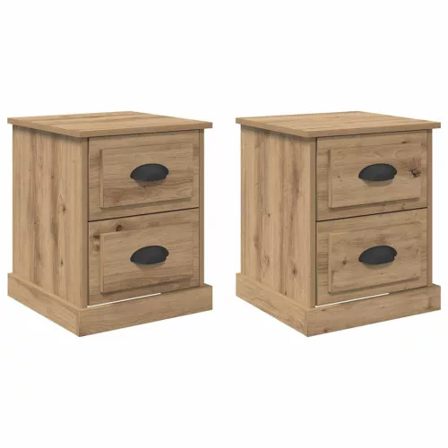 Éjjeliszekrény 2 pcs kézműves tölgy 39 x 39 x 47.5 cm Faanyag