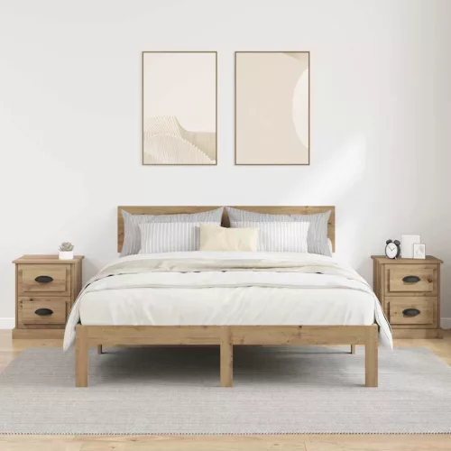 Éjjeliszekrény 2 pcs kézműves tölgy 39 x 39 x 47.5 cm Faanyag