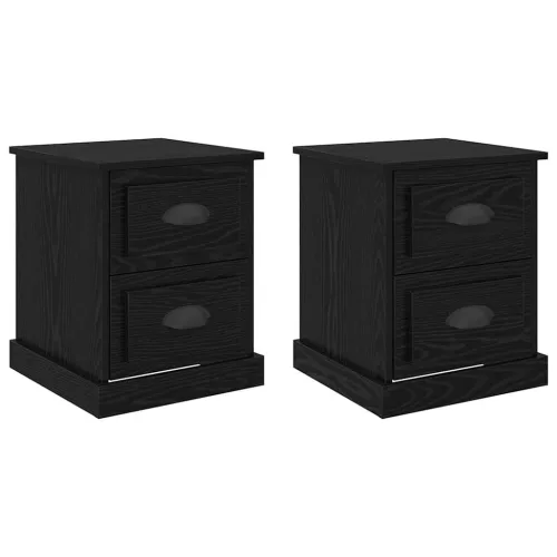 Éjjeliszekrény 2 pcs Musta tammi 39 x 39 x 47.5 cm Faanyag
