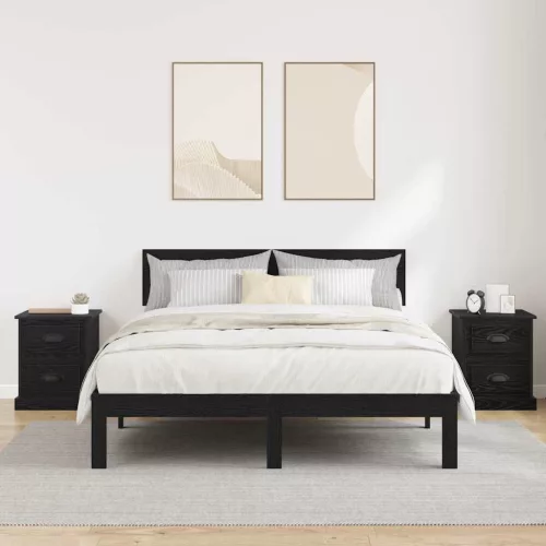 Éjjeliszekrény 2 pcs Musta tammi 39 x 39 x 47.5 cm Faanyag