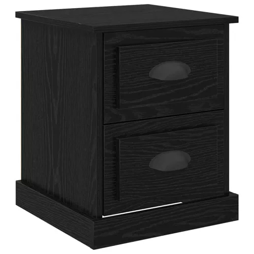 Éjjeliszekrény 2 pcs Musta tammi 39 x 39 x 47.5 cm Faanyag