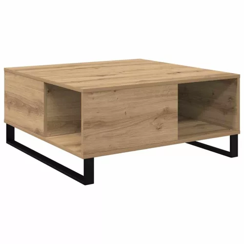 Dohányzóasztal kézműves tölgy 80 x 80 x 36.5 cm Faanyag