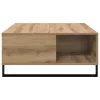 Dohányzóasztal kézműves tölgy 80 x 80 x 36.5 cm Faanyag