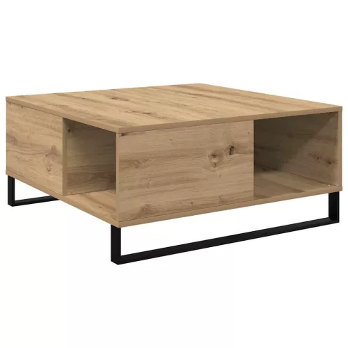 Dohányzóasztal kézműves tölgy 80 x 80 x 36.5 cm Faanyag