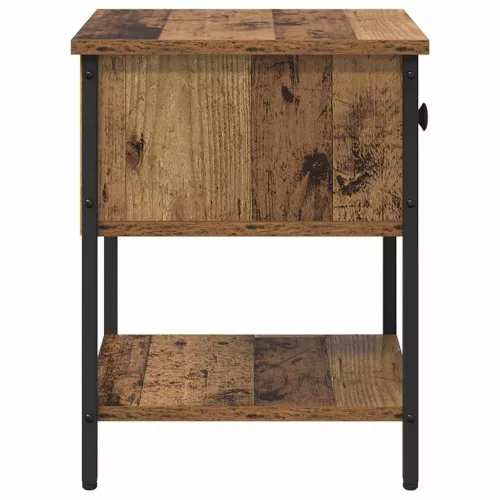Éjjeli asztal fiókkal 2 pcs Régi fa 34 x 35,5 x 45 cm Faanyag