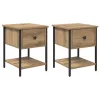 Éjjeli asztal 2 pcs kézműves tölgy 34 x 35,5 x 45 cm Faanyag