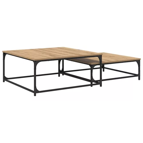 Fészkelt Kávézó Asztal 2 pcs kézműves tölgy 80 x 8035 x cm