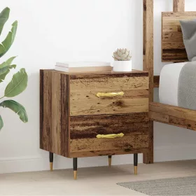   Éjjeliszekrény fiókkal 2 pcs Régi fa 40 x 35 x 47.5 cm Faanyag