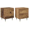 Éjjeliszekrény fiókkal 2 pcs Régi fa 40 x 35 x 47.5 cm Faanyag