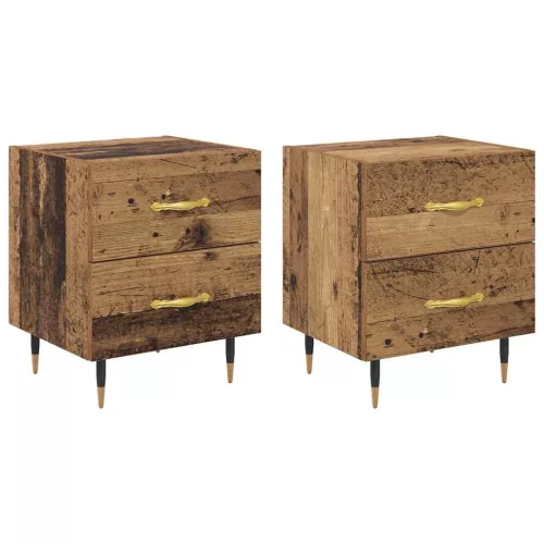 Éjjeliszekrény fiókkal 2 pcs Régi fa 40 x 35 x 47.5 cm Faanyag