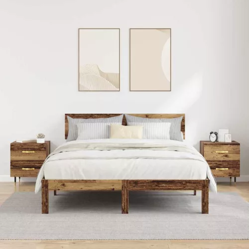 Éjjeliszekrény fiókkal 2 pcs Régi fa 40 x 35 x 47.5 cm Faanyag