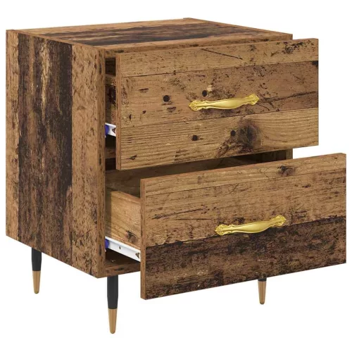 Éjjeliszekrény fiókkal 2 pcs Régi fa 40 x 35 x 47.5 cm Faanyag