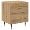 Éjjeliszekrény 2 pcs kézműves tölgy 40 x 35 x 47.5 cm Faanyag