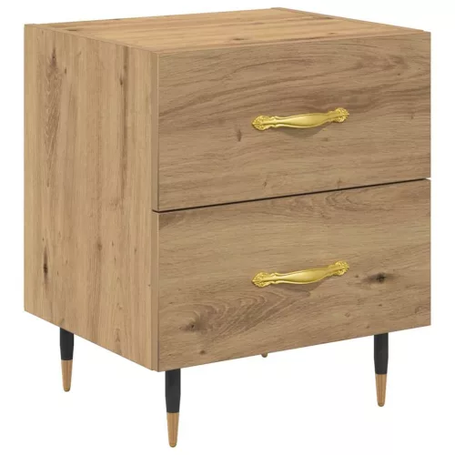 Éjjeliszekrény 2 pcs kézműves tölgy 40 x 35 x 47.5 cm Faanyag