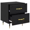 Éjjeliszekrény 2 pcs Musta tammi 40 x 35 x 47.5 cm Faanyag