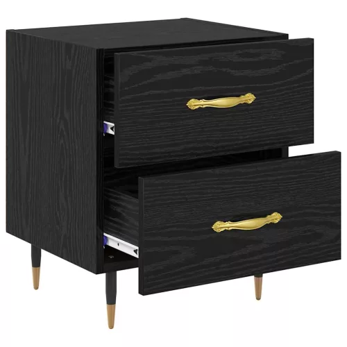 Éjjeliszekrény 2 pcs Musta tammi 40 x 35 x 47.5 cm Faanyag