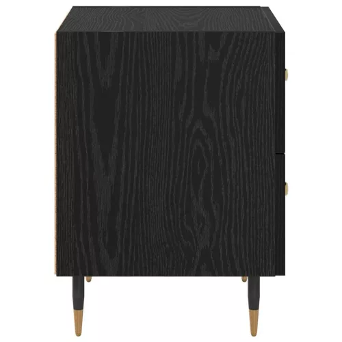 Éjjeliszekrény 2 pcs Musta tammi 40 x 35 x 47.5 cm Faanyag