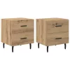 Éjjeliszekrény 2 pcs kézműves tölgy 40 x 35 x 47.5 cm Faanyag