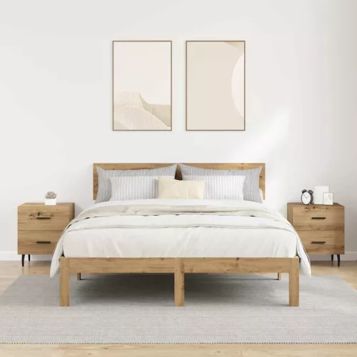Éjjeliszekrény 2 pcs kézműves tölgy 40 x 35 x 47.5 cm Faanyag