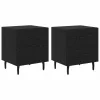 Éjjeliszekrény 2 pcs Musta tammi 40 x 35 x 47.5 cm Faanyag