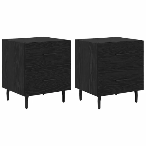 Éjjeliszekrény 2 pcs Musta tammi 40 x 35 x 47.5 cm Faanyag