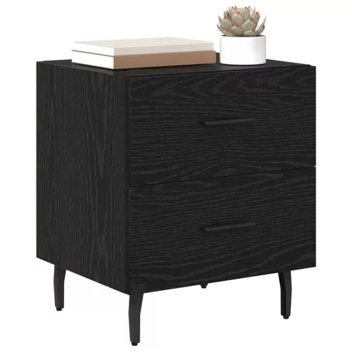 Éjjeliszekrény 2 pcs Musta tammi 40 x 35 x 47.5 cm Faanyag