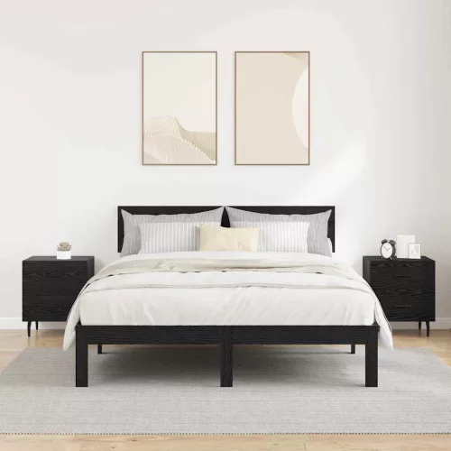 Éjjeliszekrény 2 pcs Musta tammi 40 x 35 x 47.5 cm Faanyag