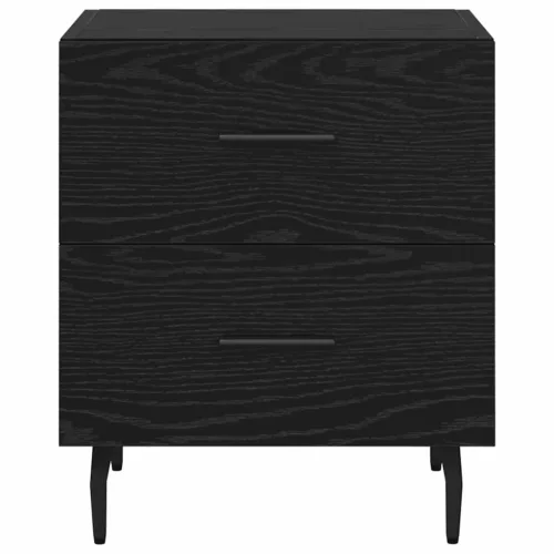 Éjjeliszekrény 2 pcs Musta tammi 40 x 35 x 47.5 cm Faanyag