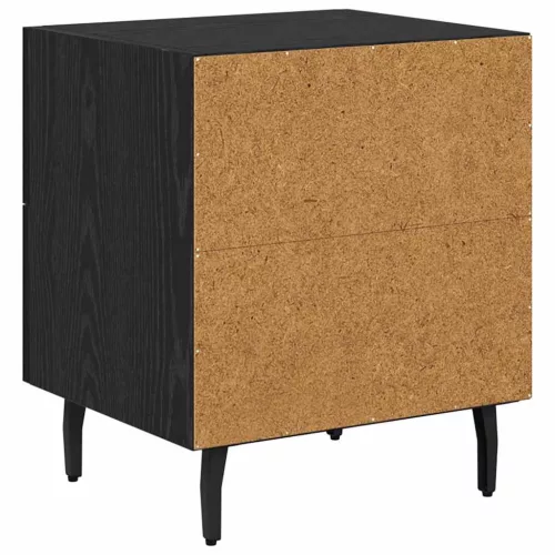Éjjeliszekrény 2 pcs Musta tammi 40 x 35 x 47.5 cm Faanyag