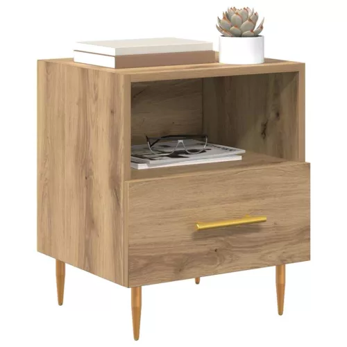 Éjjeli asztal fiókkal 2 pcs Barna 40 x 35 x 47.5 cm Faanyag