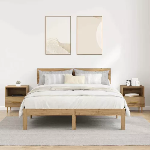 Éjjeli asztal fiókkal 2 pcs Barna 40 x 35 x 47.5 cm Faanyag