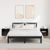 Éjjeli asztal fiókkal 2 pcs Fekete 40 x 35 x 47.5 cm Faanyag