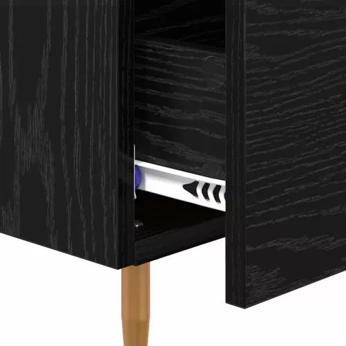 Éjjeli asztal fiókkal 2 pcs Fekete 40 x 35 x 47.5 cm Faanyag