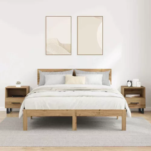 Éjjeliszekrény 2 pcs kézműves tölgy 40 x 35 x 47.5 cm Faanyag