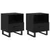 Éjjeliszekrény 2 pcs Musta tammi 40 x 35 x 47.5 cm Faanyag