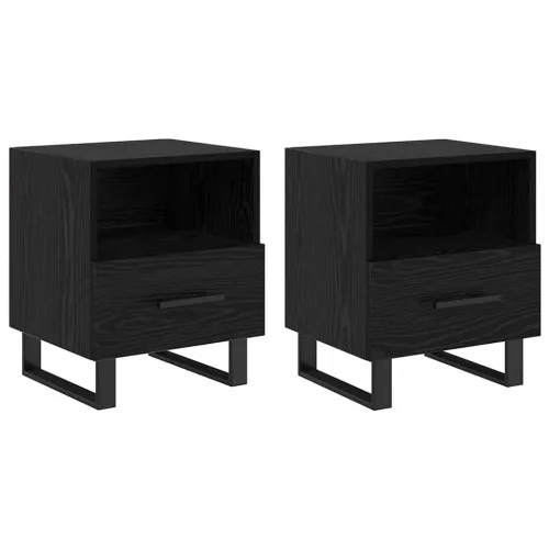 Éjjeliszekrény 2 pcs Musta tammi 40 x 35 x 47.5 cm Faanyag