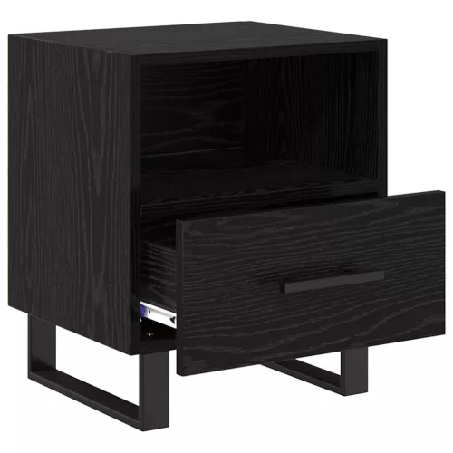 Éjjeliszekrény 2 pcs Musta tammi 40 x 35 x 47.5 cm Faanyag