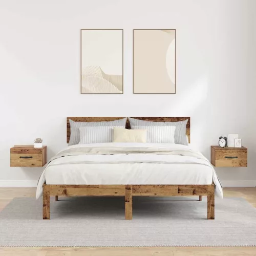 Éjjeliszekrény fiókkal 2 pcs Régi fa 35 x 35 x 20 cm Faanyag