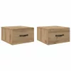 Éjjeliszekrény 2 pcs kézműves tölgy 35 x 35 x 20 cm Faanyag