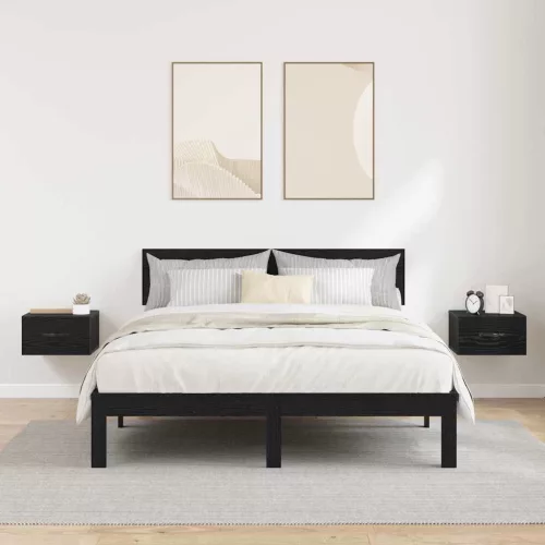 Éjjeliszekrény 2 pcs Musta tammi 35 x 35 x 20 cm Faanyag
