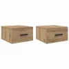 Éjjeliszekrény 2 pcs kézműves tölgy 35 x 35 x 20 cm Faanyag