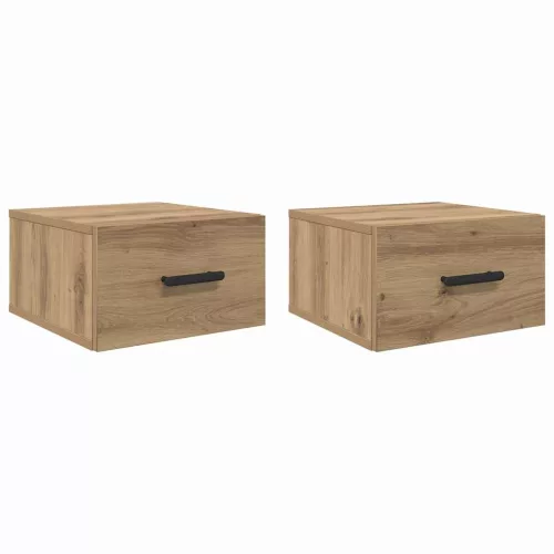 Éjjeliszekrény 2 pcs kézműves tölgy 35 x 35 x 20 cm Faanyag