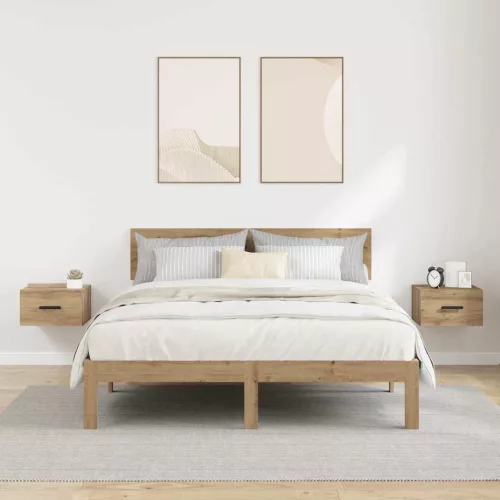 Éjjeliszekrény 2 pcs kézműves tölgy 35 x 35 x 20 cm Faanyag