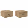 Éjjeliszekrény 2 pcs kézműves tölgy 35 x 35 x 20 cm Faanyag