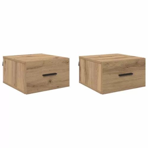 Éjjeliszekrény 2 pcs kézműves tölgy 35 x 35 x 20 cm Faanyag