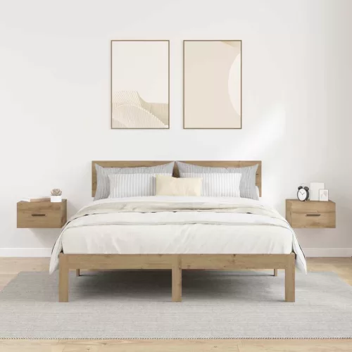 Éjjeliszekrény 2 pcs kézműves tölgy 35 x 35 x 20 cm Faanyag
