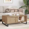 Dohányzóasztal fiókkal kézműves tölgy 90 x 60 x 35 cm Faanyag