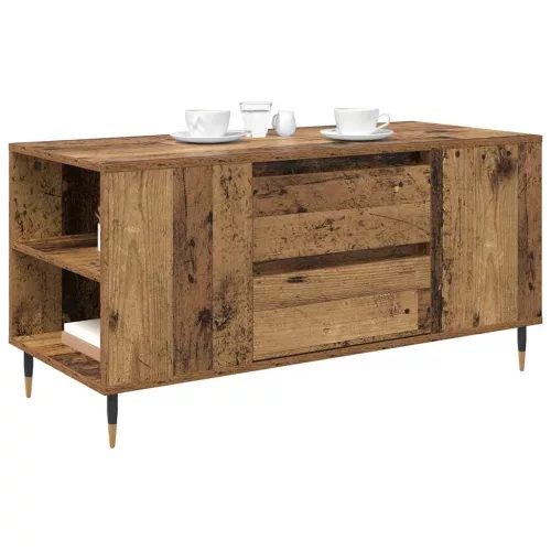 Dohányzóasztal fiókkal Régi fa 102 x 44.5 x 50 cm Faanyag