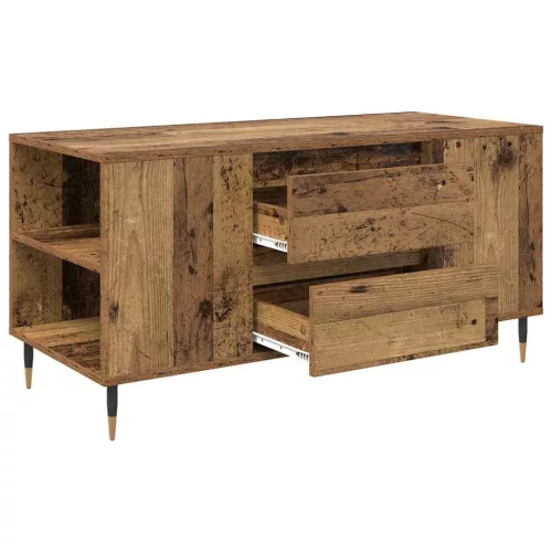 Dohányzóasztal fiókkal Régi fa 102 x 44.5 x 50 cm Faanyag