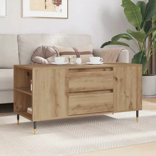 Dohányzóasztal kézműves tölgy 102 x 44.5 x 50 cm Faanyag